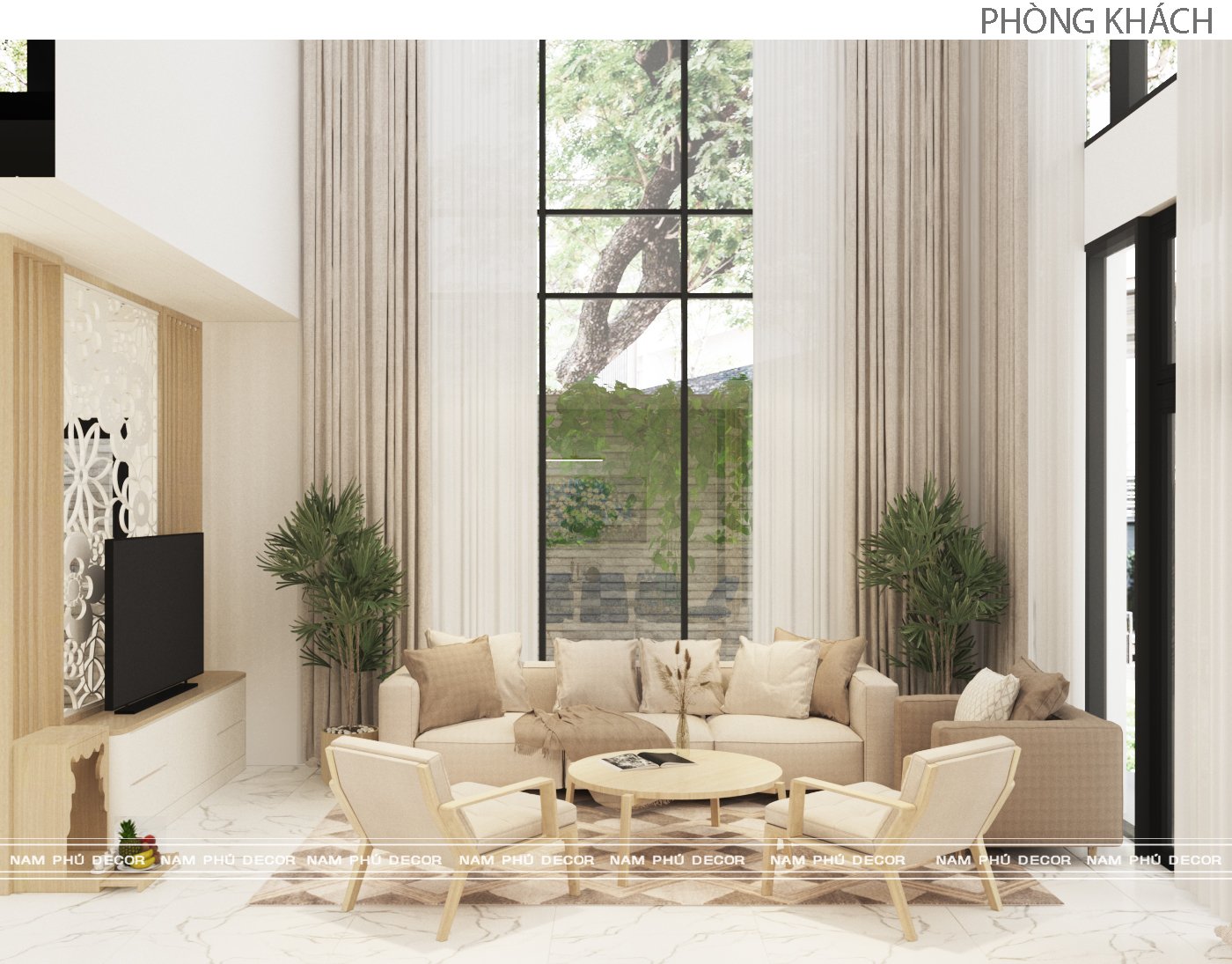 Thiết kế nội thất phòng khách hiện đại TpHCM