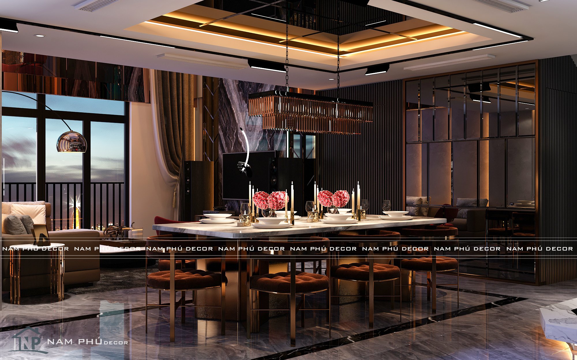Nam Phú Decor thiết kế và thi công nội thất biệt thự mini.